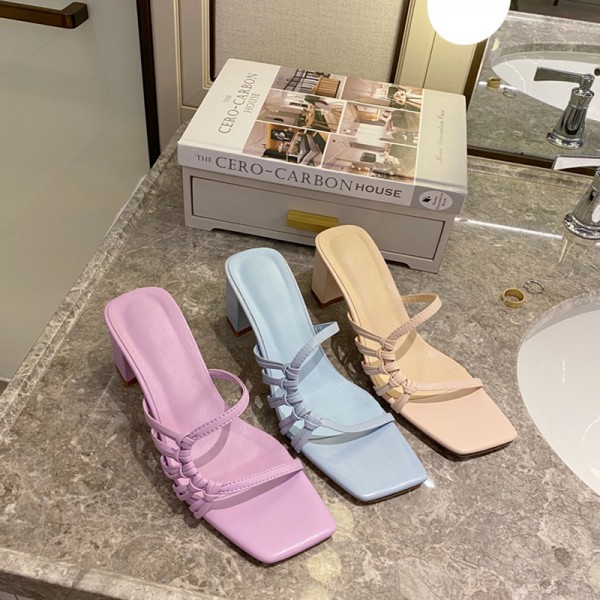 Women Casual Sexy Woven Design Chunky Heel Sandals