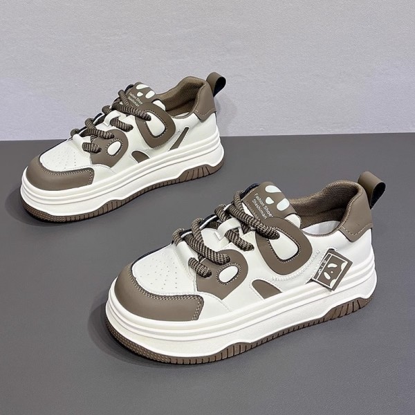 Women Fashion Casual Round Toe Color Block Thick-Soled Sneakers