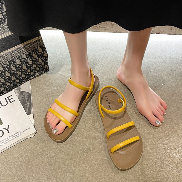 Women Casual Plus Size Round Toe Flat Sandals